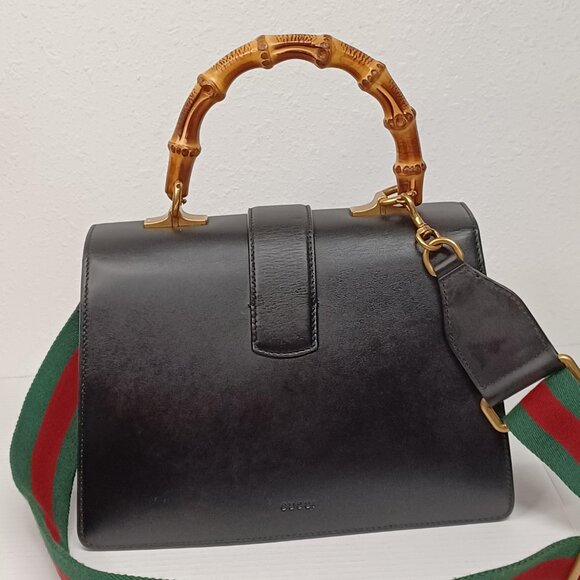 GUCCI Dionysus Bamboo Black Leather Satchel 770-092025 - Picture 3 of 16